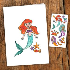 carte de souhaits sirène tatouage pico