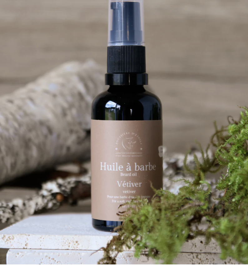 savonnerie poussière d'étoile huile à barbe vétiver