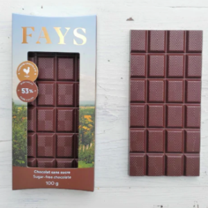 Tablette de chocolat noir sans sucre Fays