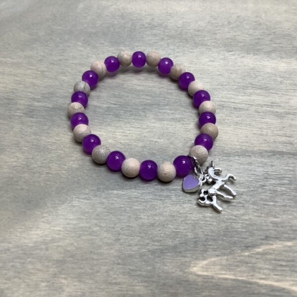 pink coconut bling petit bracelet licorne mauve