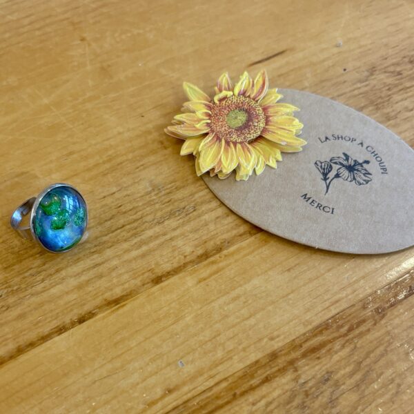 la shop à choupi bague ronde verte