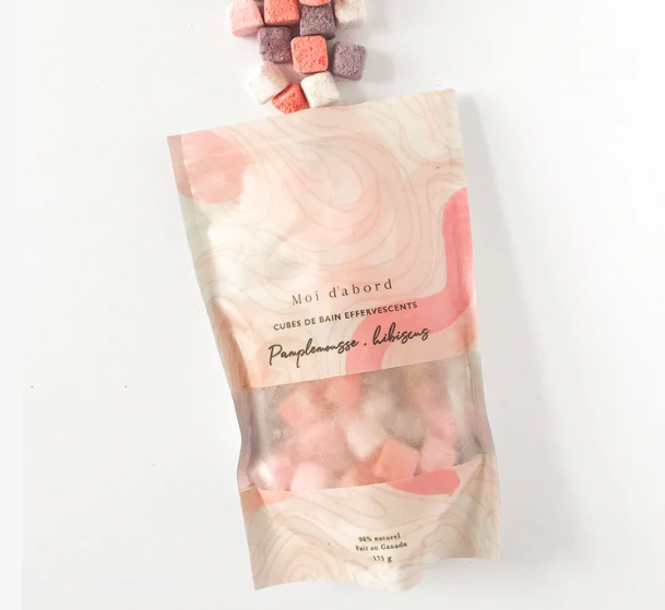moi d'abord Cubes de bain effervescents - pamplemousse et hibiscus