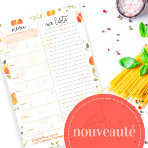soies papeterie Bloc-notes | menue et liste d'épicerie