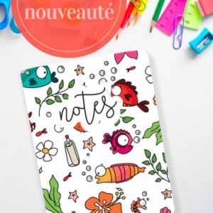 soies petit carnet de notes gamins poissons