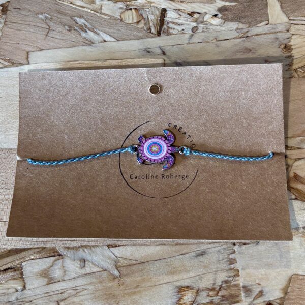 création CR bracelet tortue rose
