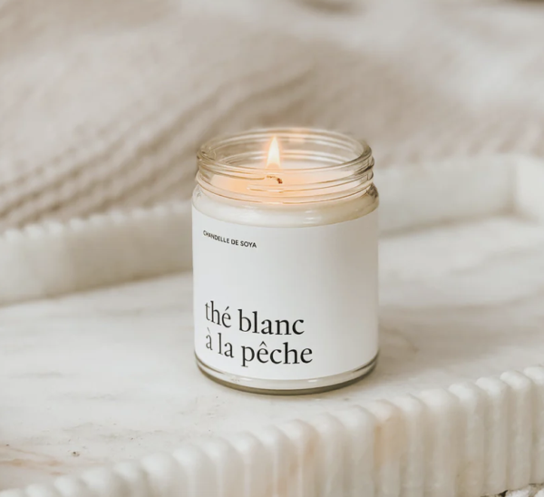 CHANDELLE DE SOYA - thé blanc pêche marée chandelles