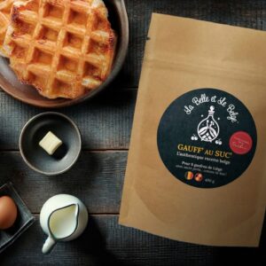 Mélange pour 8 gaufres de Liège avec sucre perlé authentique la belle et le belge