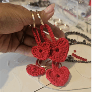 Felidae handbag porte clé coeur rouge
