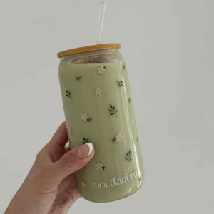 moi d'abord Tumbler en verre Fleurs sauvages