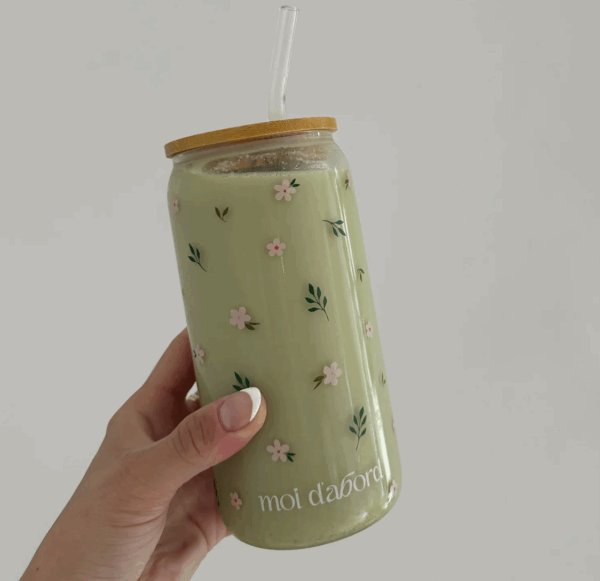 moi d'abord Tumbler en verre Fleurs sauvages