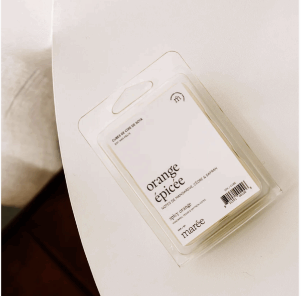 marée pastille de cire orange épicée