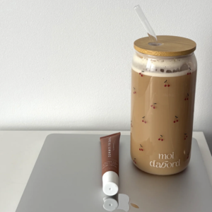 moi d'abord Tumbler en verre cerisette