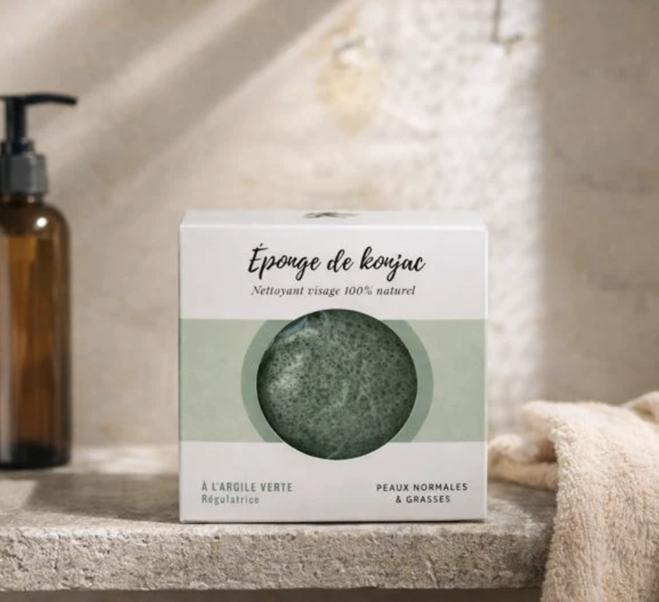 savonnerie poussière d'étoile éponge konjac verte