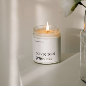 MARÉE - CHANDELLES CHANDELLE DE SOYA poivre rose et genévrier