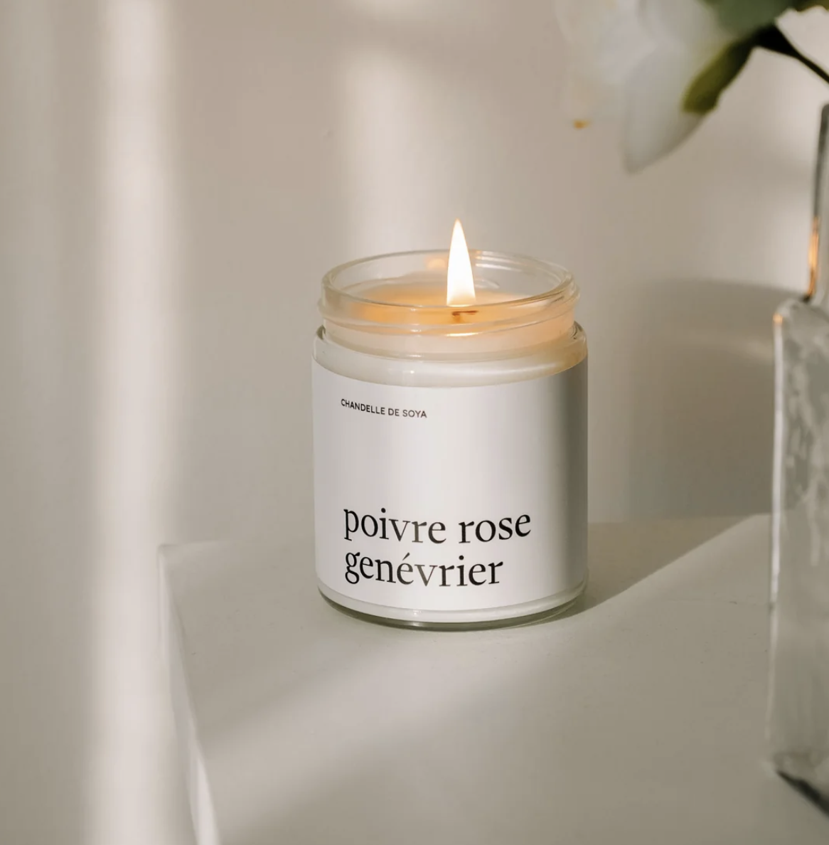MARÉE - CHANDELLES CHANDELLE DE SOYA poivre rose et genévrier